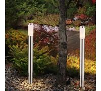 Piantana Esterno Lampada da Giardino Terrazza Presa Acciaio Inox 2er Set [EEK: Non valutato]
