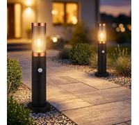 Piantana Esterno Lampada Presa di Luce Sensore Movimento Rame Rauch E27 2er Set [EEK: Non valutato]