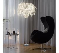 Piantana Foglie Lampada Design Fiori Bianco Cromo 3x E14 H 180 CM [EEK: Non valutato]