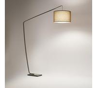 Piantana Zoe metallo colore bronzo e base marmo nera metallizzato con paralume marrone attacco E27