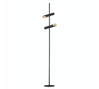 Piantana Industrial-Nordico Cilindro Acciaio Nero Oro Led 3,5W 3000K