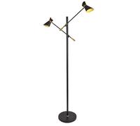 Searchlight Lampada LED da pavimento Diablo, nero/oro, metallo, regolabile Searchlight