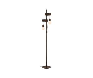 Piantana Industrial Townshend 4 2 Luci Acciaio Marrone Invecchiato E Nero