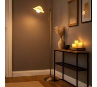 Piantana Lampada ad Arco Sala Pranzo Ottone Antico Altezza Regolabile H 170 CM [EEK: Inaditato]