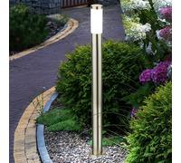 Piantana Lampada con Piedistallo per Esterni Giardino Acciaio Inox Argento E27 H [EEK: Non valutato]
