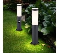 Piantana Lampada con Piedistallo per Esterni Movimento da Giardino Antracite 2x [EEK: Non valutato]