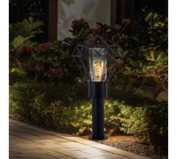 Piantana Lampada da Giardino Esterna Nero Lampade da Percorso E27 H 50 CM [EEK: Non valutato]