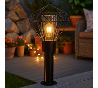 Luce per Esterni Piantana Lampione Acciaio Inox con Piedistallo Industriali Nero [EEK: Non valutato]