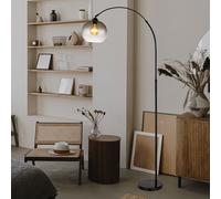 Piantana Lampada da Pavimento Soggiorno Vetro Marmo E27 Altezza Regolabile H [EEK: Non valutato]