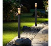 Piantana Lampada da Pavimento Luce per Esterni Giardino Nero Sensore di 2er Set [EEK: Non valutato]