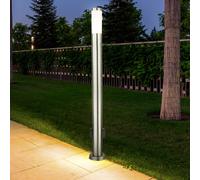 Piantana Lampada da Percorso LED Giardino Acciaio Inox Prese H 110 CM