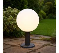 Piantana Lampada da Percorso LED Sfera di Vetro Patio Antracite D 25 CM