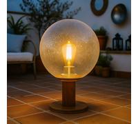 Piantana Lampada da Percorso Luce per Esterni Giardino Vetro Sfera Legno Alu [EEK: Non valutato]