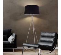 Piantana Lampada da Soggiorno Nichel Opaco Metallo Paralume IN Tessuto E27 154cm [EEK: Non valutato]