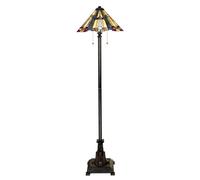 Piantana Lampada da Soggiorno Vetro Tiffany Metallo Bronzo H 157,5 CM [EEK: Non valutato]