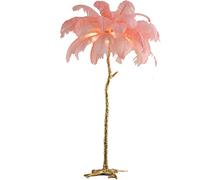 Piantana Lampada da terra di piume di struzzo,Lampada da Terra A Luce Soffusa Lampada Orientabile,lampada da terra moderna in piedi lampada da comodino romantica decorazione,Pink-170CM