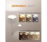 Piantana Lampada da Terra Dimmerabile Telecomando Doppia luce 35W Silver Soggior