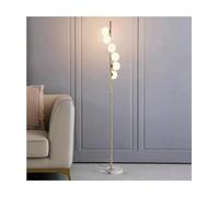 piantana Lampada da terra dorata da terra con 6 sfere di vetro per soggiorno Lampada da terra luminosa Lampada verticale a LED Lampada di lusso per camera da letto luce da pavimento