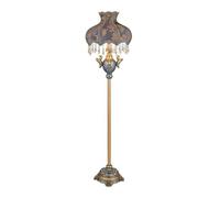 Piantana Lampada da Terra in Stile Europeo in Resina con Paralumi in Tessuto Palo Alta Vintage per Soggiorno Camera Letto Lampada Terra Salotto
