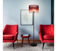 Piantana Lampada Letto Nero Retrò LED Lampada Lato Rosso 152cm [EEK: E]