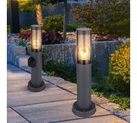 Piantana Lampada Luce per Esterni Presa Acciaio Inox Lampada Patio 2er Set [EEK: Non valutato]