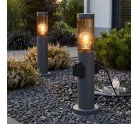 Piantana Lampada Luce per Esterni Presa Acciaio Inox Lampada Patio 2er Set [EEK: Non valutato]