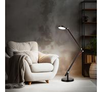 Piantana Lampada Parete Morsetto LED Camera da Letto Nero Snodo Orientabile