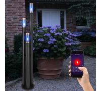 Piantana Lampada per Esterni Smart Google Alexa RGB LED Dimmerabile Acciaio Inox [EEK: G]