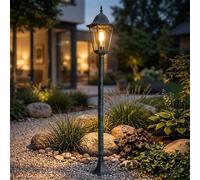 Piantana Lampada per Esterni Vetro Retrò Giardino LED Filamento Verde-Nero