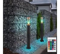 Piantana Lampada per Esterni Zoccolo Dimmerabile LED Telecomando da Giardino 2er [EEK: F]