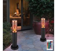 Piantana Lampada per Esterni Zoccolo Dimmerabile Telecomando da Giardino LED 2er [EEK: F]