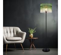 Piantana Lampada Sala Pranzo 1 Fiamma Lampada Lato Vetro Verde H 152 CM [EEK: Non valutato]