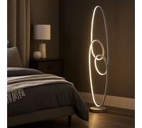 Piantana Lampadario Camera Letto Argento Interruttore a Pedale Cct LED H 122 CM [EEK: Inaditato]