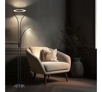 Piantana Lampada Sala Pranzo Nero LED A Luce Indiretta Leggere Mobile [EEK: E]