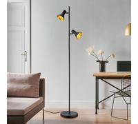 Piantana Lampada Snodata Faretto Spot Mobile Oro Nero H 144cm