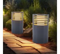Piantana Lampada Solare Luce per Esterni da Giardino 1 Fiamma Percorso LED 2x