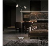 Piantana Lampada Tavolo Piantana 2 Fiamma Ottone Antico Mobile H 155 CM [EEK: Non valutato]