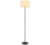 Piantana Lampada Ufficio Metallo Cromati Opaco Lino Crema H 160 CM [EEK: Non valutato]