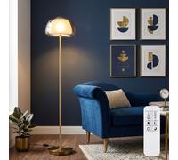 Piantana Lampada Ufficio Metallo Oro Amberglas LED Dimmerabile H 150 CM