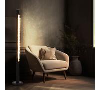 Piantana Lampada Wood Lampada Sala Pranzo Cristallo Dimmerabile Nero LED