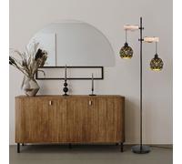 Piantana Lampada Wood Piantana Luce Sala da Pranzo Regolabile Cristalli H 168cm [EEK: Non valutato]