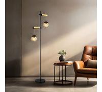 Piantana Lampadario Camera Letto Metallo Colori Fumi 2 Fiamma Oro E27 [EEK: Non valutato]