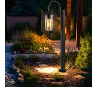 Piantana Lampade da Percorso Esterni Cortile Terrazza Acciaio Inox Nero H 80 CM [EEK: Non valutato]