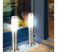 Piantana Lampade da Percorso Esterni IP44 Acciaio Inox Opale Bianco Caldo LED [EEK: F]