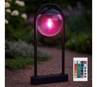 Piantana Lampade da Percorso per Esterni Sfera di Vetro Fumo LED Telecomando RGB [EEK: F]