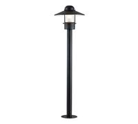Piantana Lampione Esterni Acciaio Inox Vetro Nero Lampada da Giardino H 101,8cm