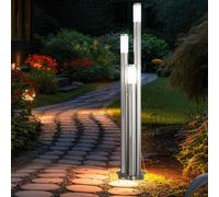 Piantana Lampione Lampada per Esterni IP44 Acciaio Inox Opale Argento LED 170cm [EEK: F]