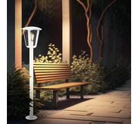 Piantana Lanterna Lampada per Esterni Retrò da Percorso IP44 Giardino Bianco H [EEK: Non valutato]