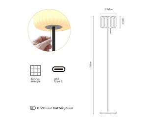 Piantana LED Calex, IP44, interruttore a strappo Calex