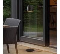 Piantana LED e a energia solare Lindby Hilario, nera, in ferro, con batteria LINDBY